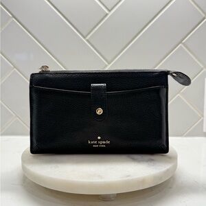 Kate Spade Black Leather Wallet on Chain Clutch